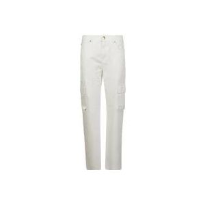 Pinko Cargo Denim Rotture Jeans , White , Dames , Maat: W27