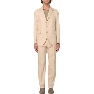 Tagliatore, Heren, Pakken, Beige, Maat: L Katoen,