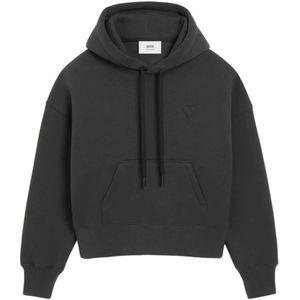 Ami Paris, Heren, Sweatshirts & Hoodies, Grijs, Maat: L Katoen,