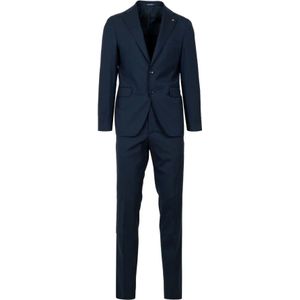 Tagliatore, Heren, Pakken, Blauw, Maat: L Tweed,