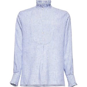 Valentino, Heren, Overhemden, Blauw, Maat: S Linnen,