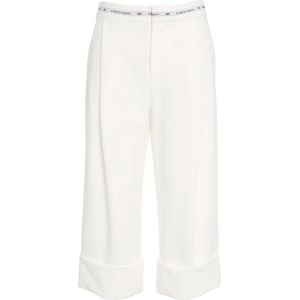 Elisabetta Franchi, Dames, Broeken, Wit, Maat: L
