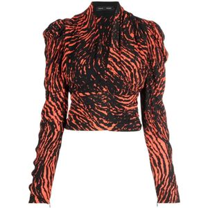 Proenza Schouler, Dames, Blouses & Shirts, Veelkleurig, Maat: XS Viscose,
