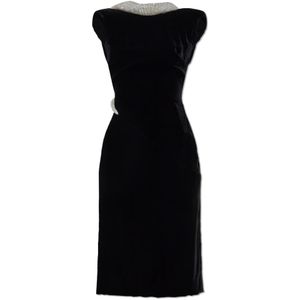 Versace, Dames, Jurken, Zwart, Maat: 2XS Leer,