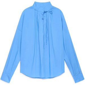 Maliparmi, Dames, Blouses & Shirts, Blauw, Maat: XS Katoen,