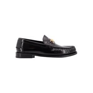 Versace Zwarte Loafer Schoenen met Iconische Medusa , Black , Heren , Maat: 42 1/2 EU