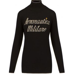 Aeronautica Militare, Dames, Truien, Zwart, Maat: L Wol,