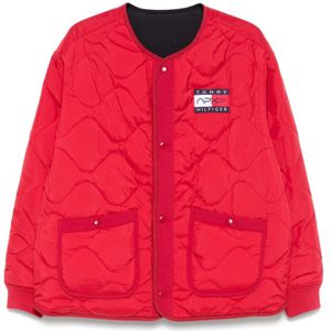 Tommy Hilfiger, Heren, Jassen, Rood, Maat: S Poliester,