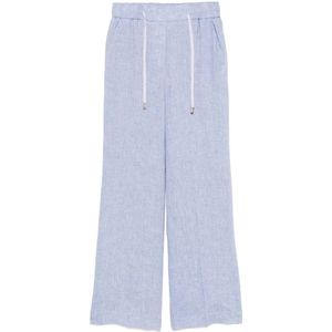 Peserico, Dames, Broeken, Blauw, Maat: M