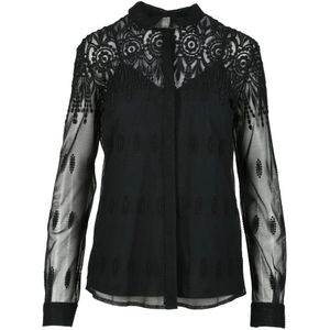 Fabiana Filippi, Dames, Blouses & Shirts, Zwart, Maat: XL Tulle,
