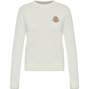 Moncler, Dames, Truien, Beige, Maat: M Wol,