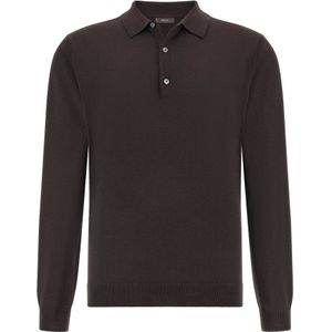 Boggi Milano - Shirt - Mokka - Lange Mouw - Polokraag