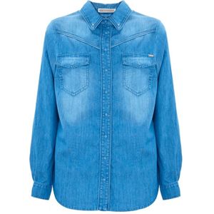 Kocca, Dames, Blouses & Shirts, Blauw, Maat: XS Denim,