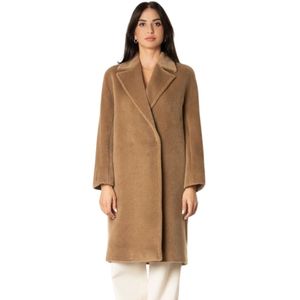 Max Mara Studio, Dames, Mantels, Bruin, Maat: S Wol,