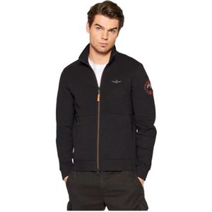 Aeronautica Militare, Heren, Sweatshirts & Hoodies, Zwart, Maat: M Katoen,
