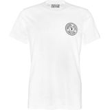 Versace Jeans Couture - Shirt - Goud/Wit - Ronde Hals - Normale Pasvorm