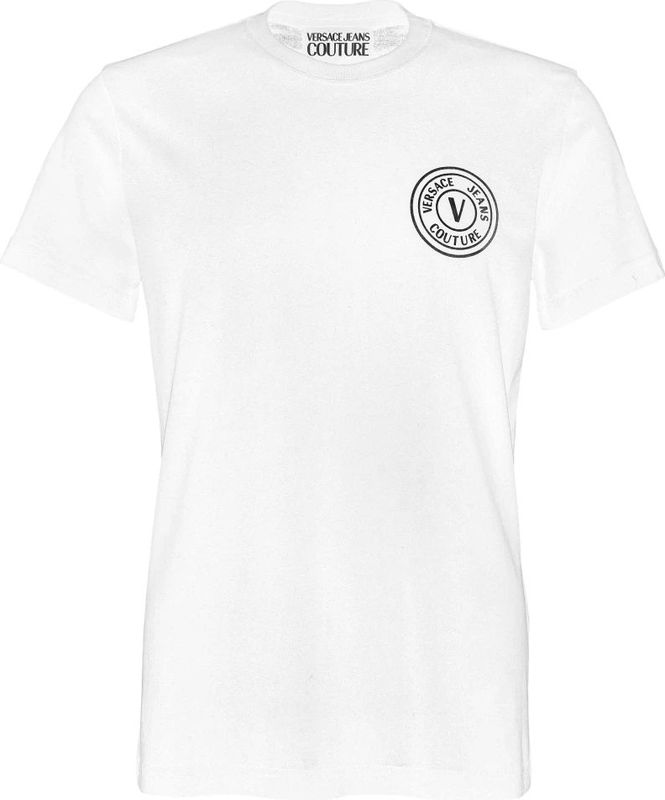 Versace Jeans Couture - Shirt - Goud/Wit - Ronde Hals - Normale Pasvorm