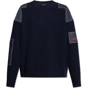 Dsquared2, Heren, Truien, Blauw, Maat: M Wol,