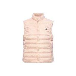 Moncler ‘Liane’ vest met logo , Pink , Dames , Maat: 2XL