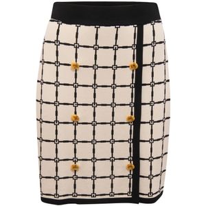 Elisabetta Franchi, Dames, Rokken, Beige, Maat: M Wol,