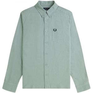 Fred Perry, Heren, Overhemden, Groen, Maat: M Katoen,