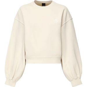 Pinko, Dames, Sweatshirts & Hoodies, Beige, Maat: L Katoen,