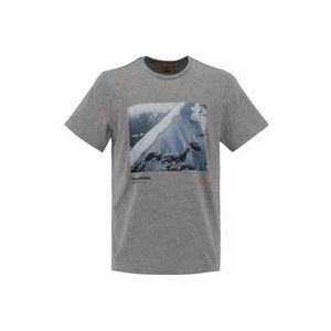 Parajumpers Essentieel Bedrukt T-Shirt , Gray , Heren , Maat: S