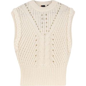 Hugo - Fastina Knit - Gilet - Wit - Wol - Mouwloos