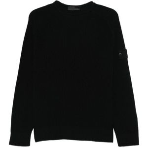 Stone Island, Heren, Truien, Zwart, Maat: M Wol,