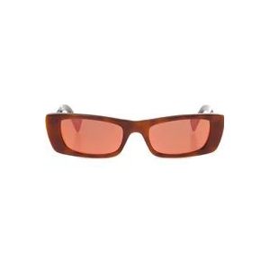 Gucci Bruine Rechthoekige Zonnebril voor Vrouwen , Brown , Dames , Maat: ONE Size