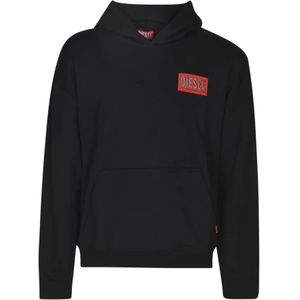 Diesel, Heren, Sweatshirts & Hoodies, Zwart, Maat: S Katoen,