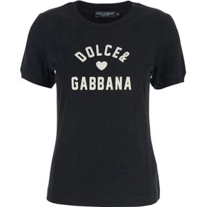 Dolce & Gabbana, Dames, Tops, Zwart, Maat: 2XS Katoen,