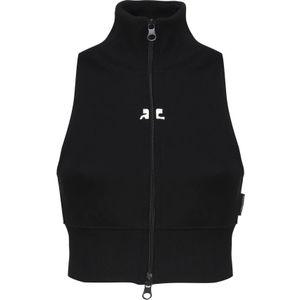 Courrèges, Dames, Jassen, Zwart, Maat: M Poliester,