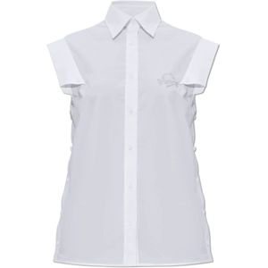 Moschino, Dames, Blouses & Shirts, Wit, Maat: 2XS Katoen,