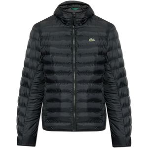 Lacoste, Heren, Jassen, Zwart, Maat: 3XL Leer,