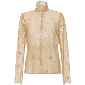 Dolce & Gabbana, Dames, Blouses & Shirts, Beige, Maat: S