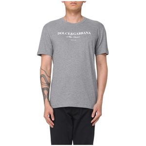 Dolce & Gabbana - T-shirt - Grijs - Met Bedrukt Logo