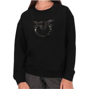 Pinko, Dames, Sweatshirts & Hoodies, Zwart, Maat: XS
