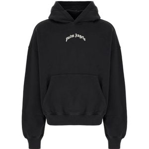 Palm Angels, Heren, Sweatshirts & Hoodies, Zwart, Maat: L Katoen,