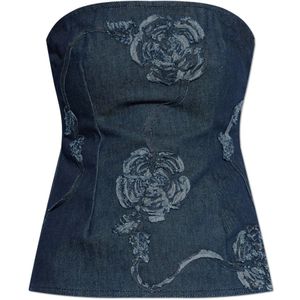 Rotate Birger Christensen, Dames, Tops, Blauw, Maat: XS Denim,