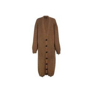 Dsquared2 Gedistresseerde Gebreide Cardigan , Brown , Dames , Maat: XS