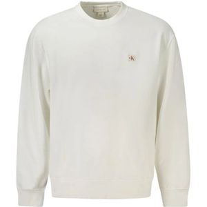 Calvin Klein, Heren, Sweatshirts & Hoodies, Wit, Maat: L Katoen,