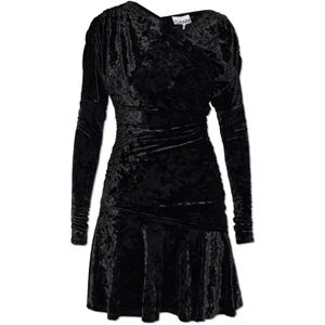 Ganni, Dames, Jurken, Zwart, Maat: S Velours,