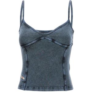 Diesel, Dames, Tops, Blauw, Maat: S Denim,