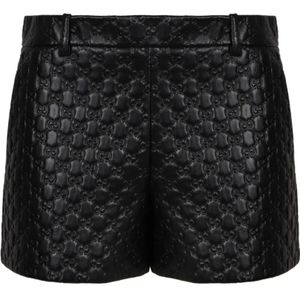 Gucci, Dames, Korte broeken, Zwart, Maat: XS Leer,