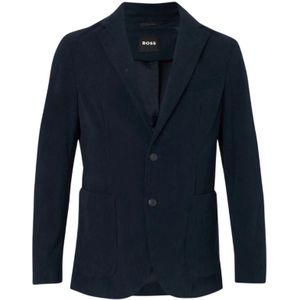 Hugo, Heren, Jassen, Blauw, Maat: M Velours,