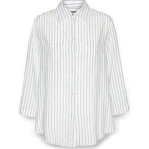 Elena Mirò, Dames, Blouses & Shirts, Wit, Maat: L Linnen,