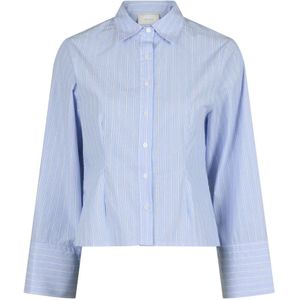 Neo Noir - Rosa Stripe Bluser 163139 - Blouse - Lichtblauw - Katoen