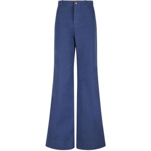 Chloé, Dames, Broeken, Blauw, Maat: S Katoen,