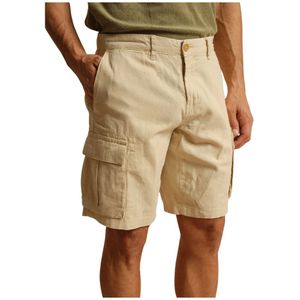 Peninsula, Heren, Korte broeken, Beige, Maat: 2XL Linnen,